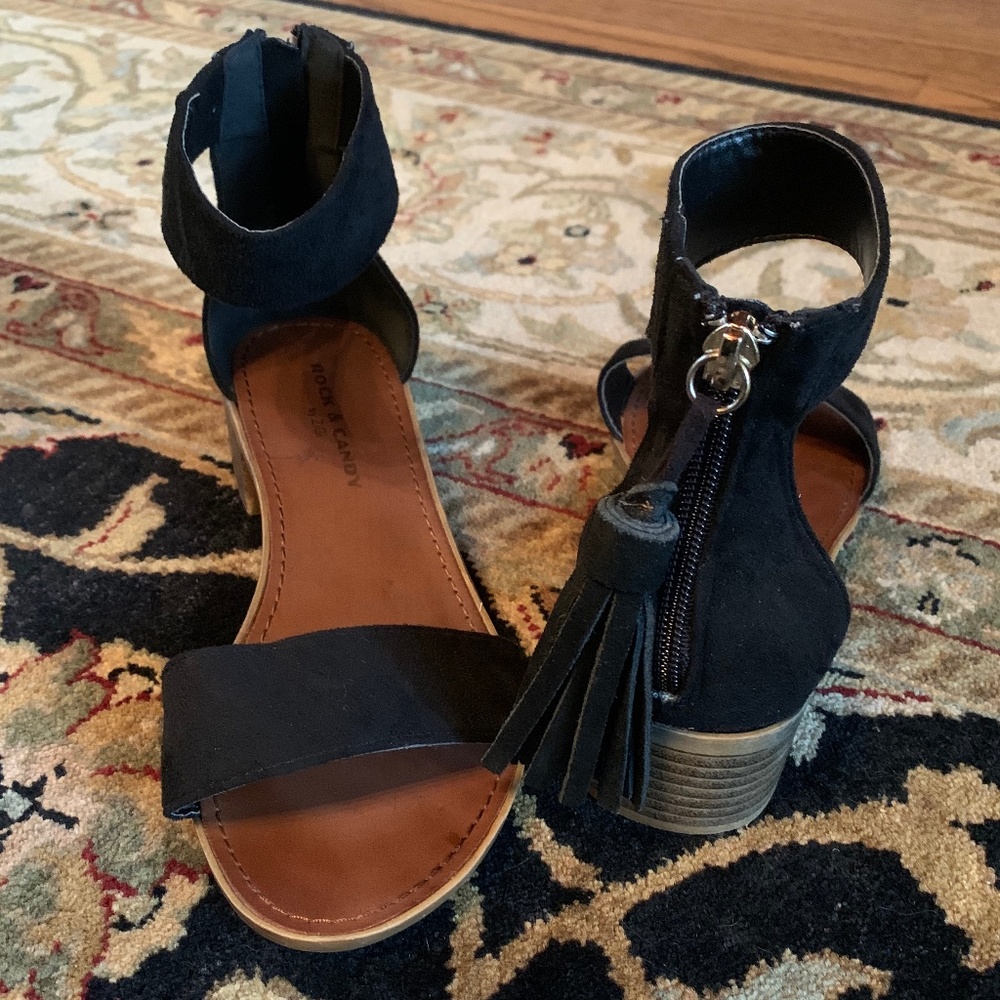 Rock & Candy open toe suede shoes size 6.5